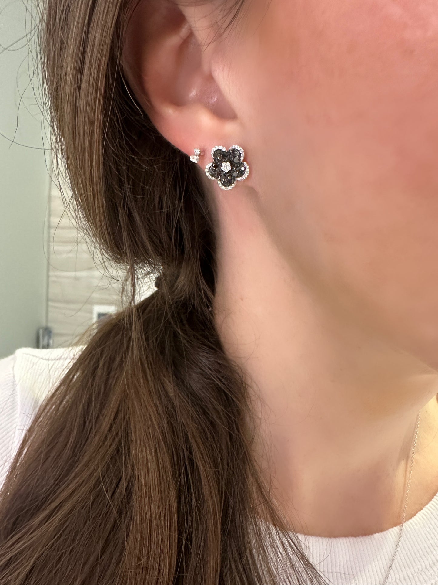 Black and White Diamond Vibrant Earrings