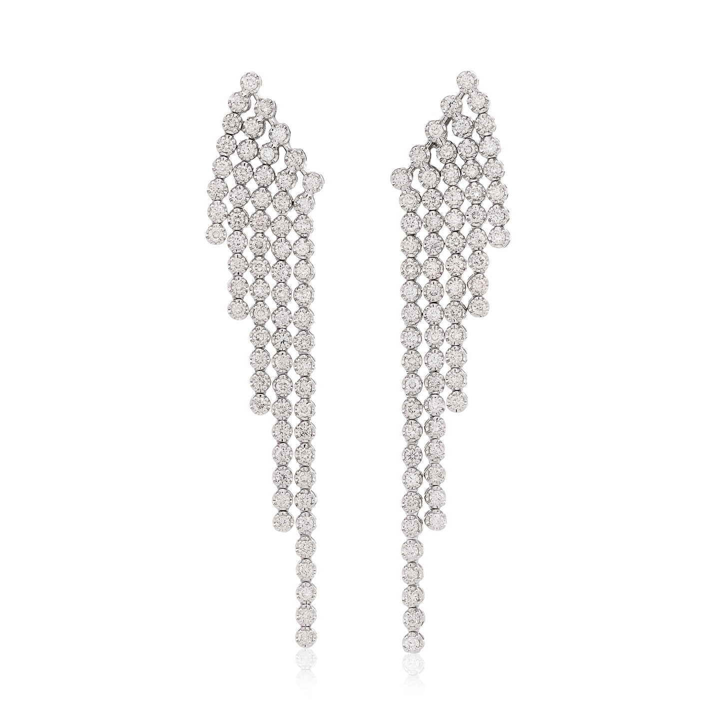 5 Strand Graduated Diamond Dangle Earrings