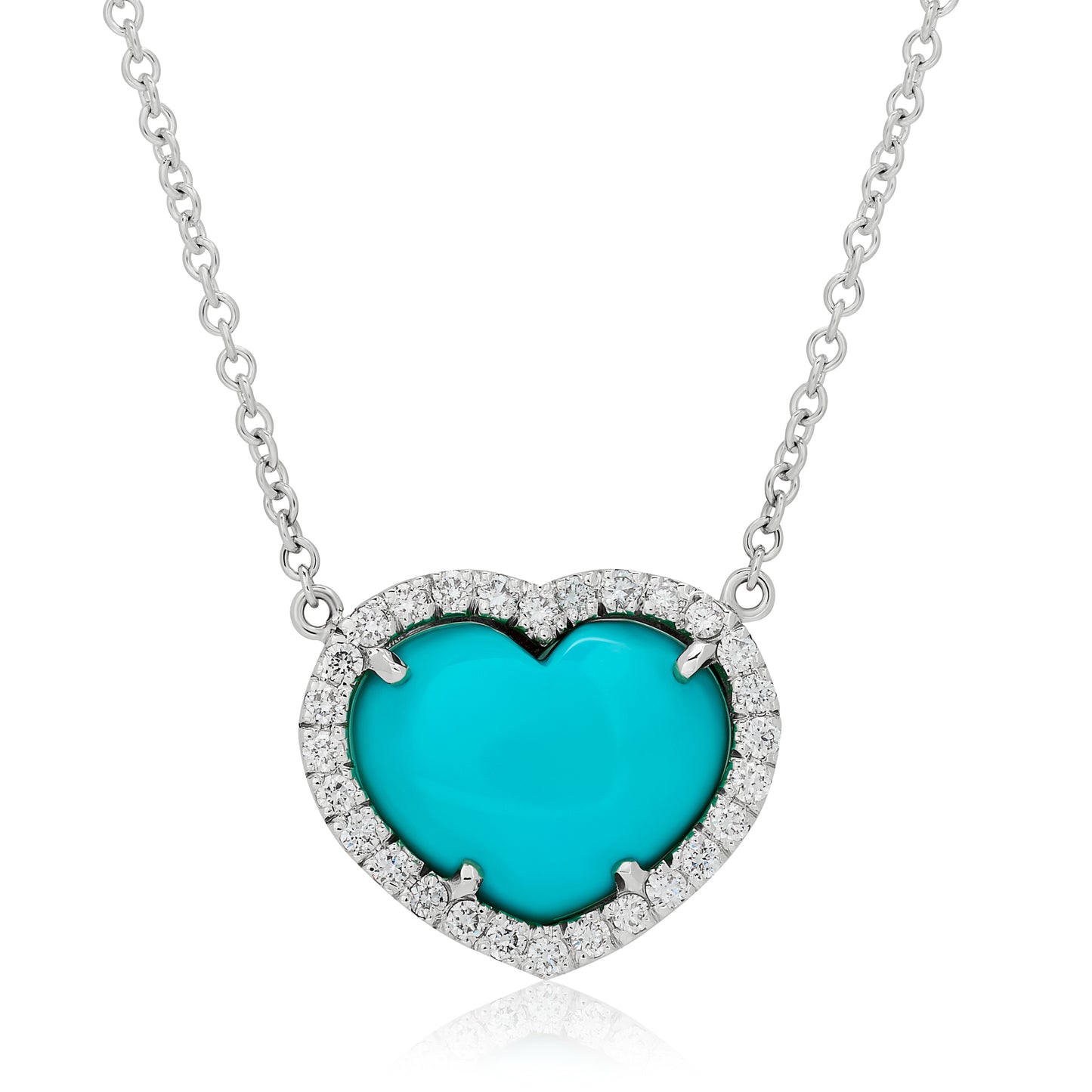Natural Turquoise Diamond Heart Pendant