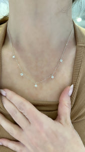 Five Diamond Dangle Necklace - Two