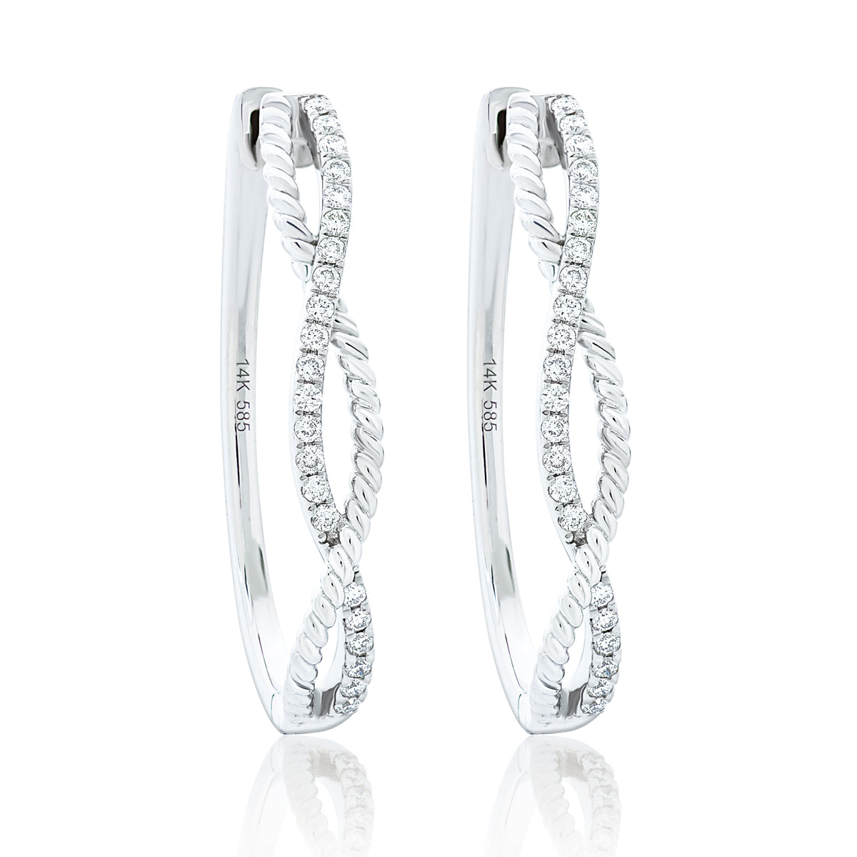 Twist Diamond Hoop Earrings Nicole Rose Fine Jewelry