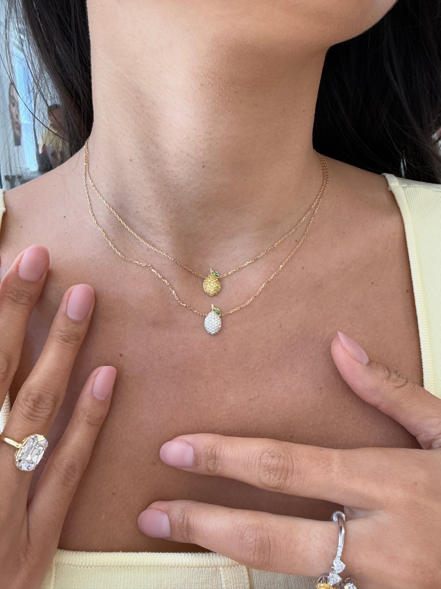 Diamond and Tsavorite Lemon Pendant