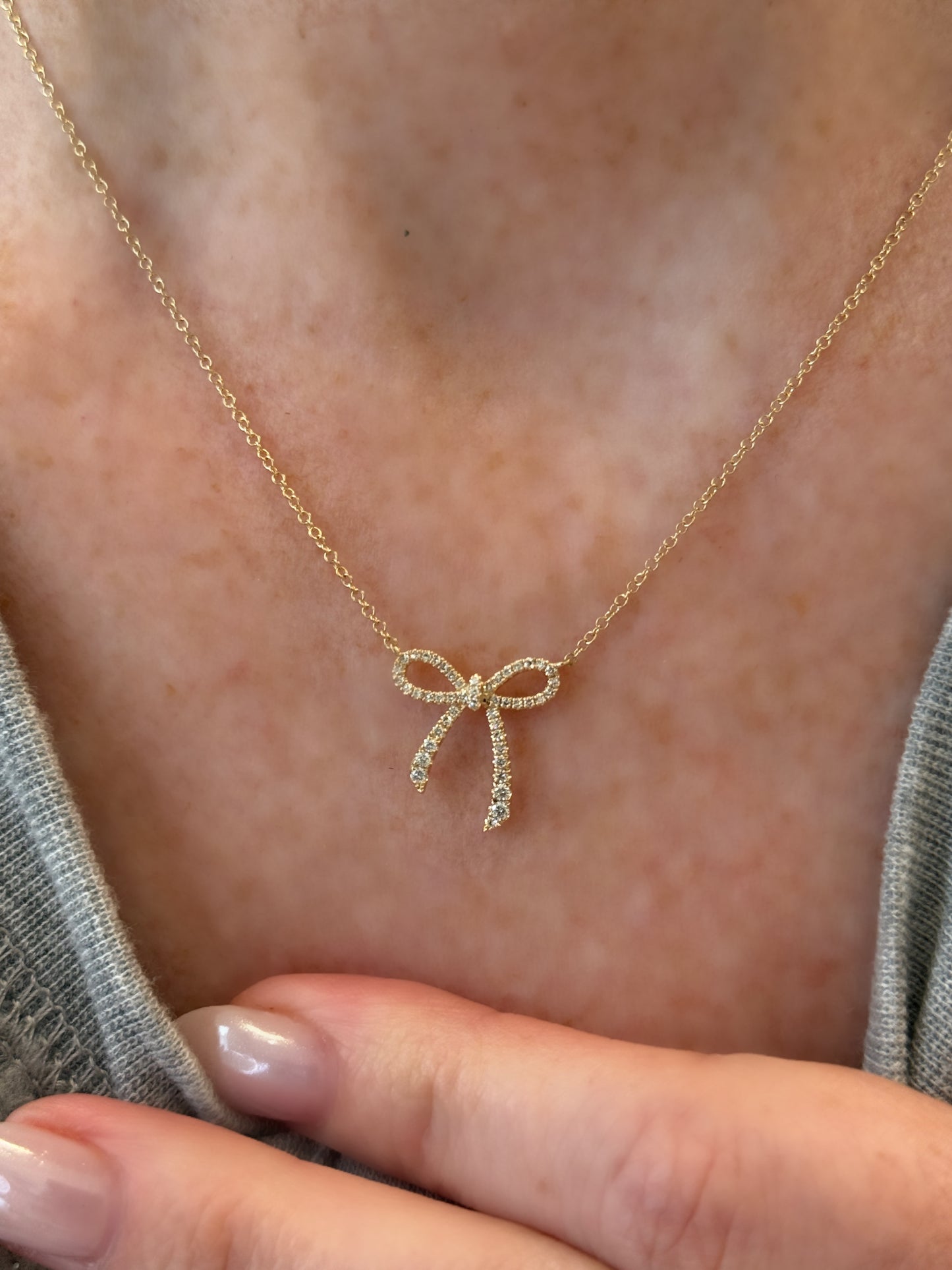 Diamond Bow Pendant