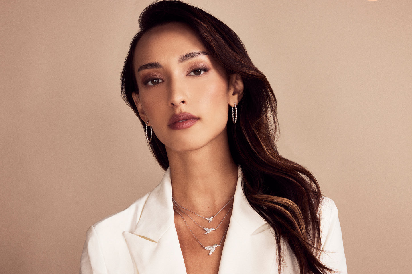 Medium Diamond and Sapphire Hummingbird Pendant