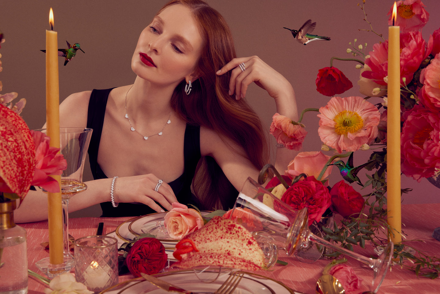 Double Row Diamond Hoop Earrings