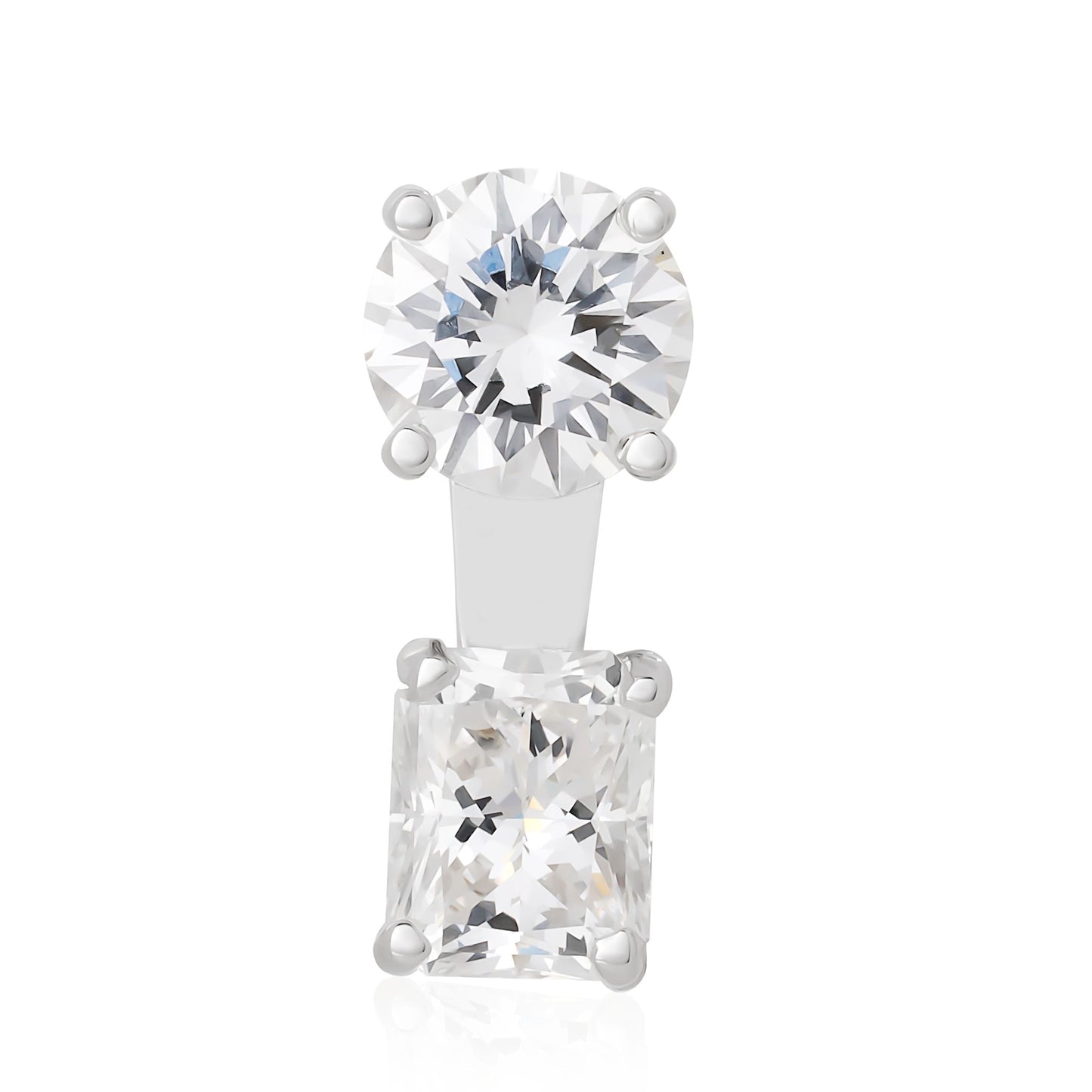 Petite Round and Radiant Diamond Ear Jacket