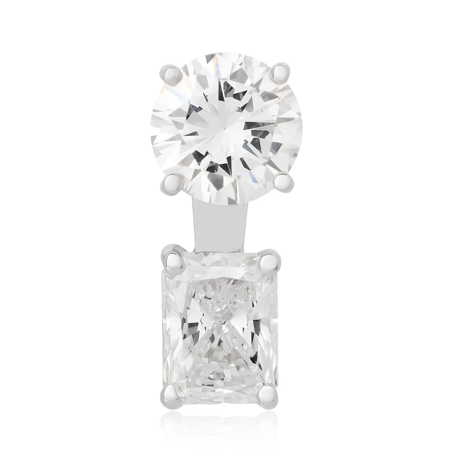 Round and Radiant Cut Diamond Ear Jacket