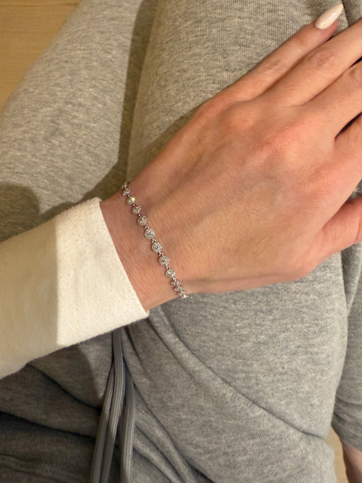 Diamond Halo Link Bracelet