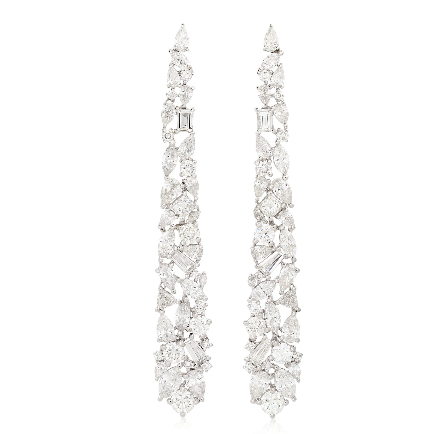 Mixed Cut Diamond Dangle Earrings