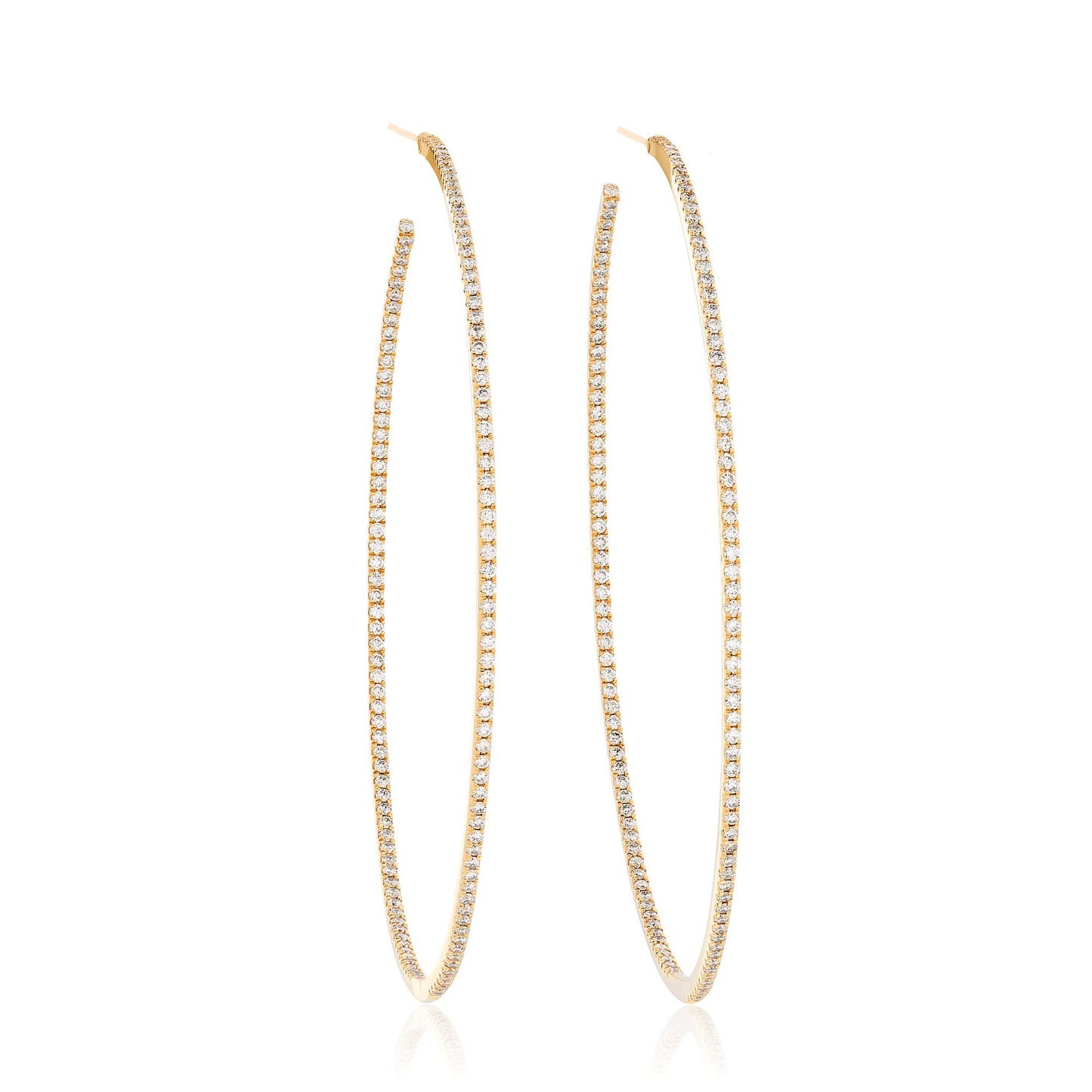 XXL Large Skinny Diamond Hoops