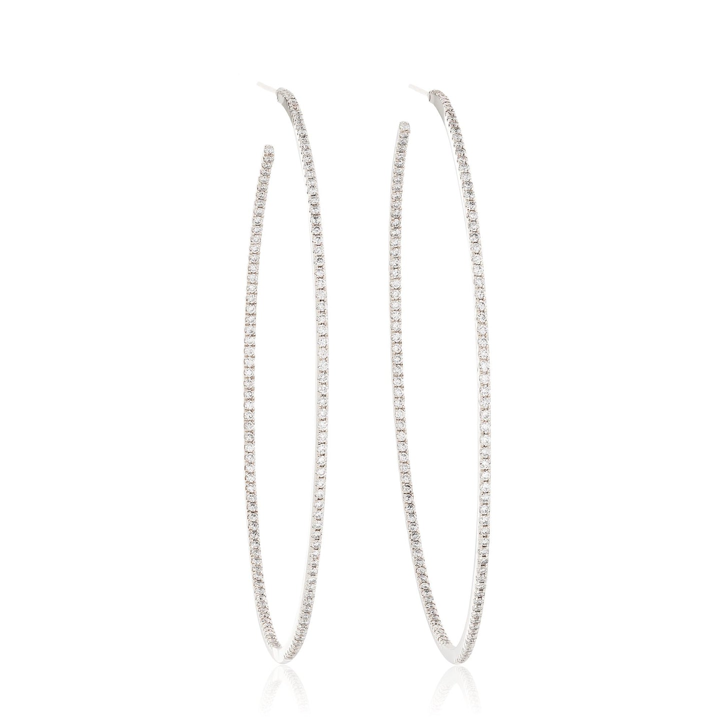 XXL Large Skinny Diamond Hoops