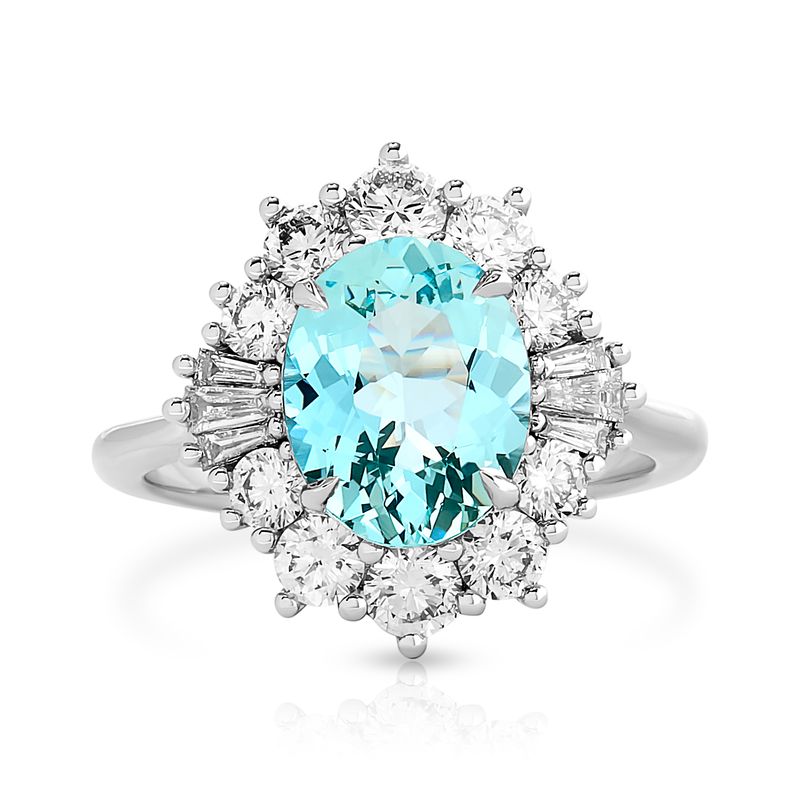 In Bloom Aquamarine and Diamond Ring