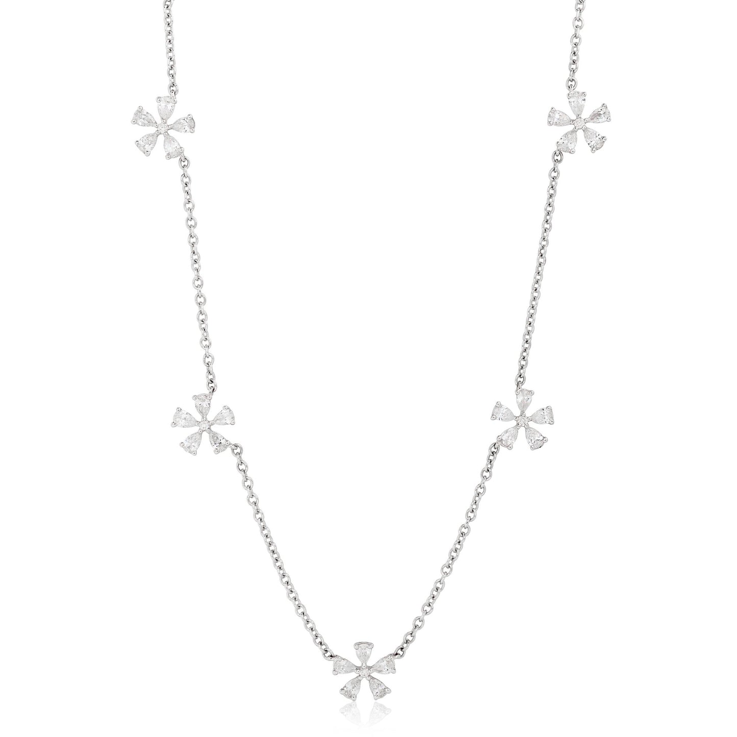 Five Flower Diamond Necklace