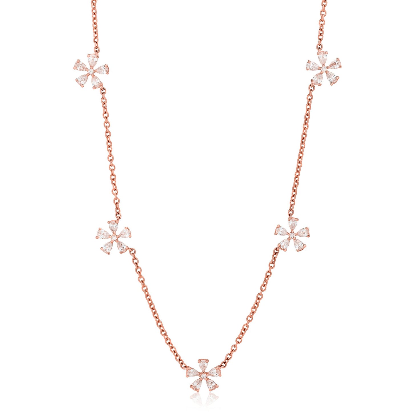 Five Flower Diamond Necklace