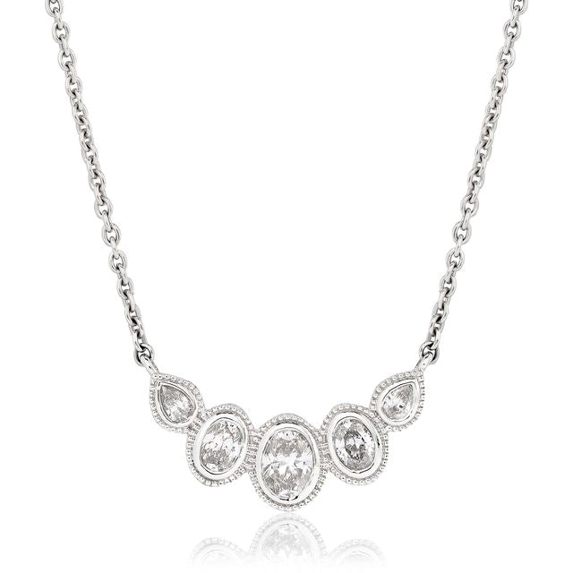 Oval and Pear Shape Diamond Necklace