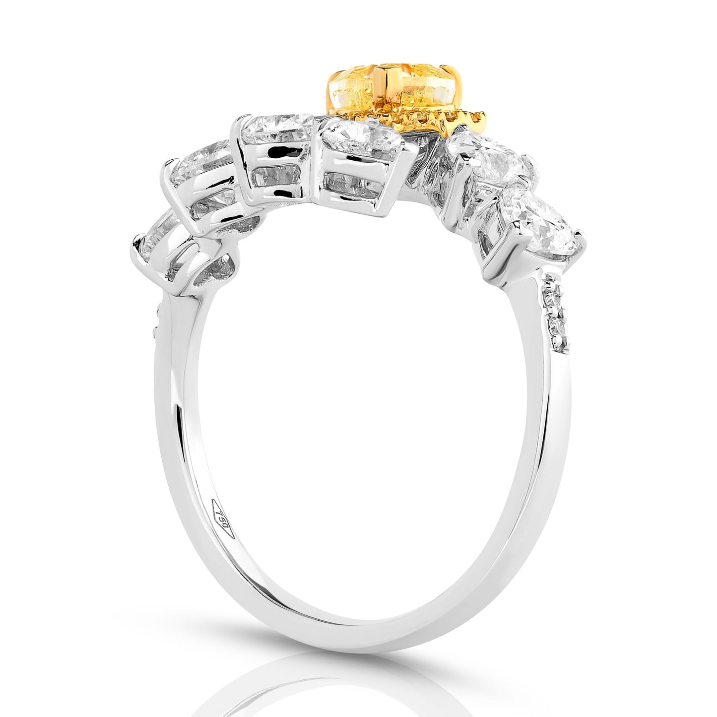 Diamond Heart Cross Over Ring