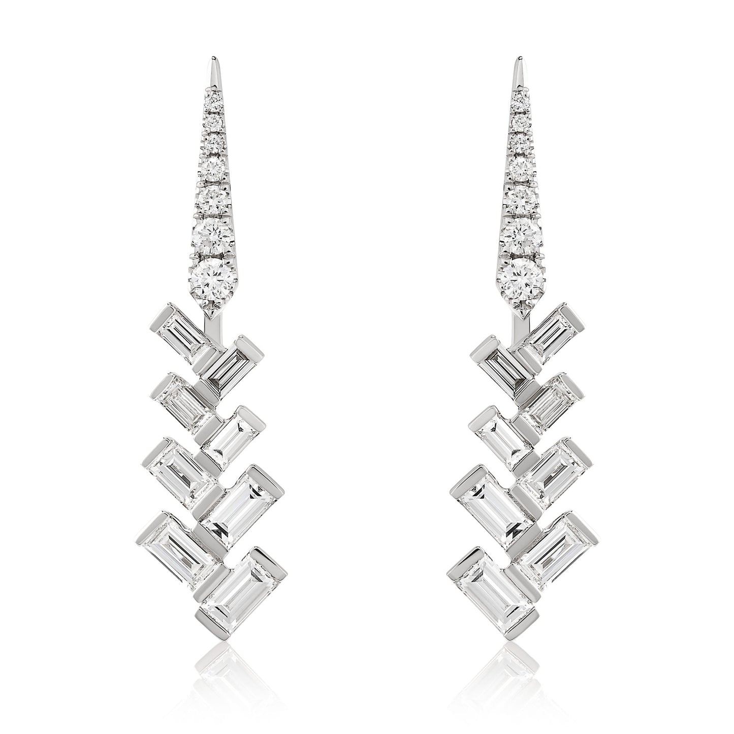Chevron Diamond Drop Earring