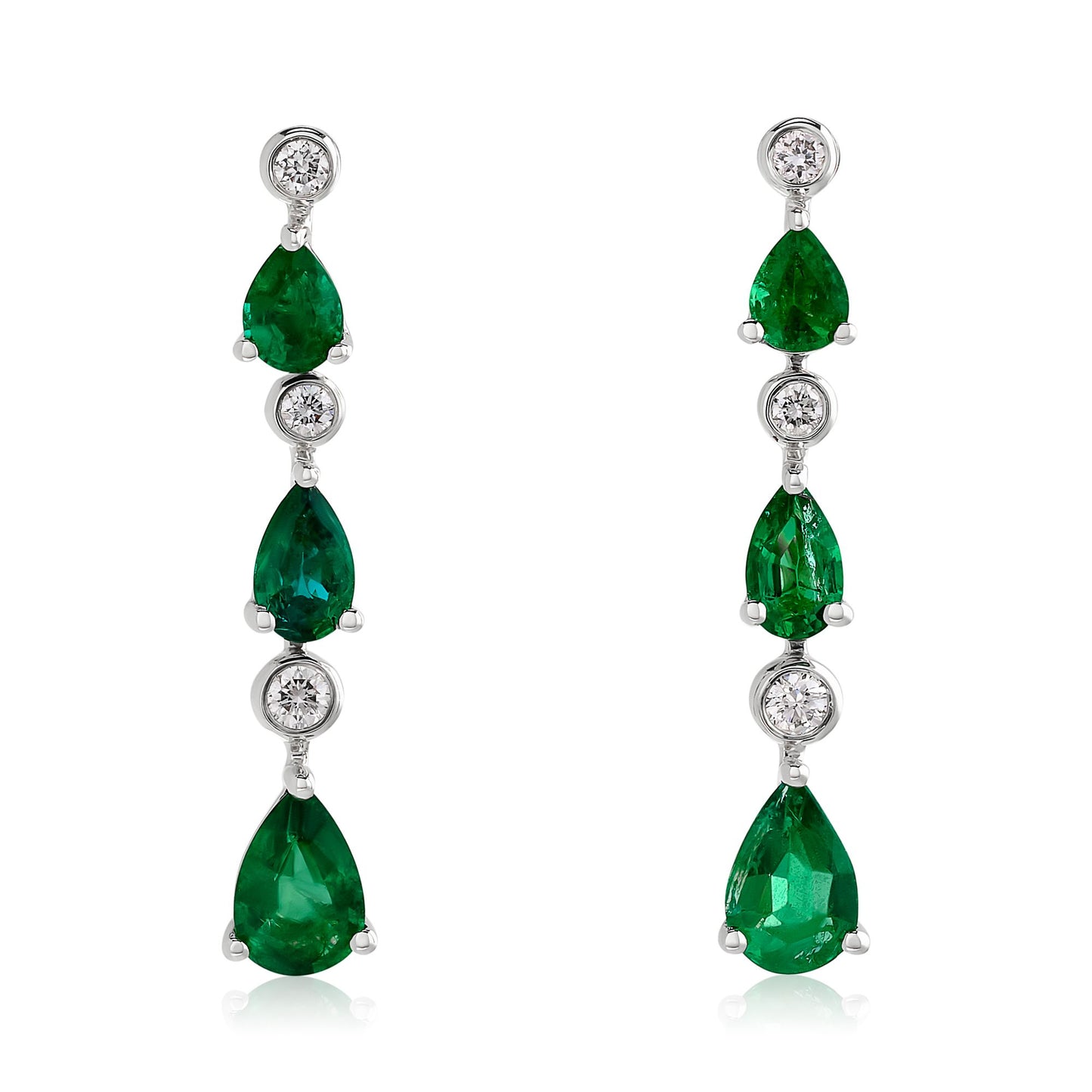 Emerald and Diamond Drop Earrings
