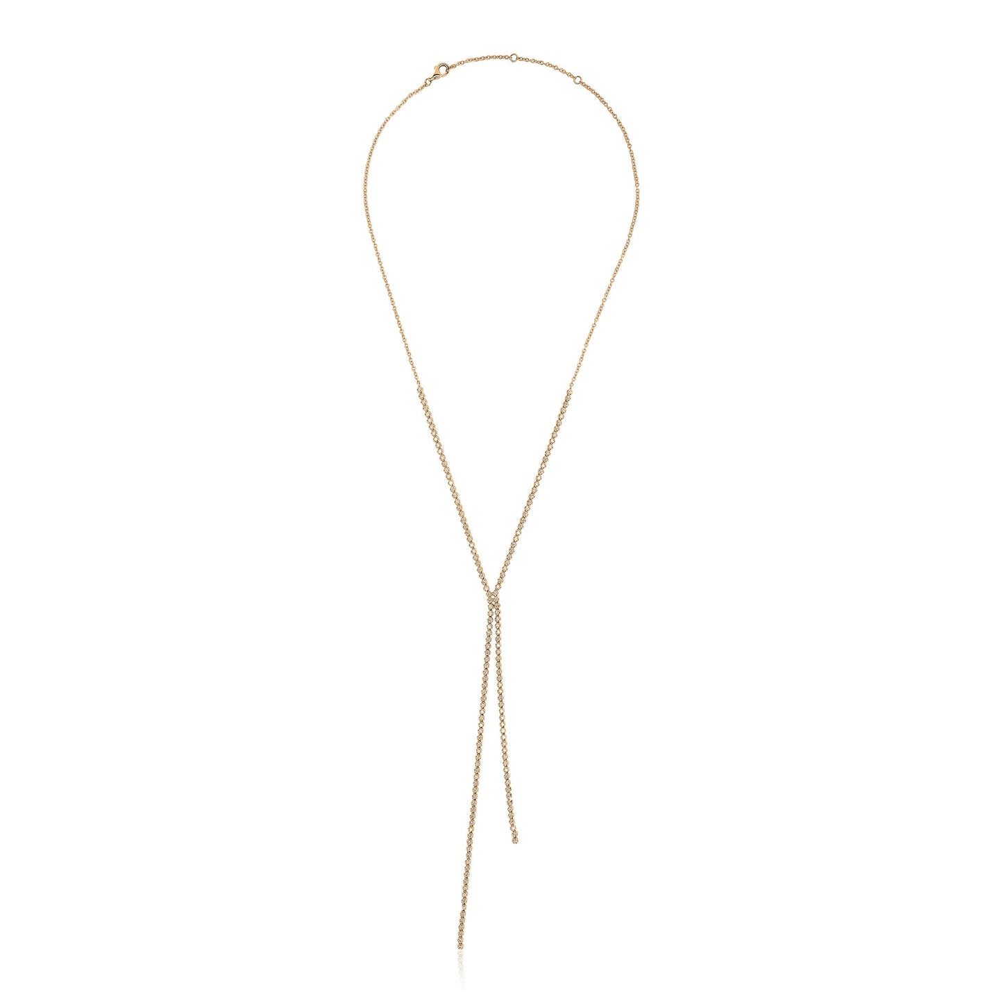 Double Drop Diamond Lariat Necklace