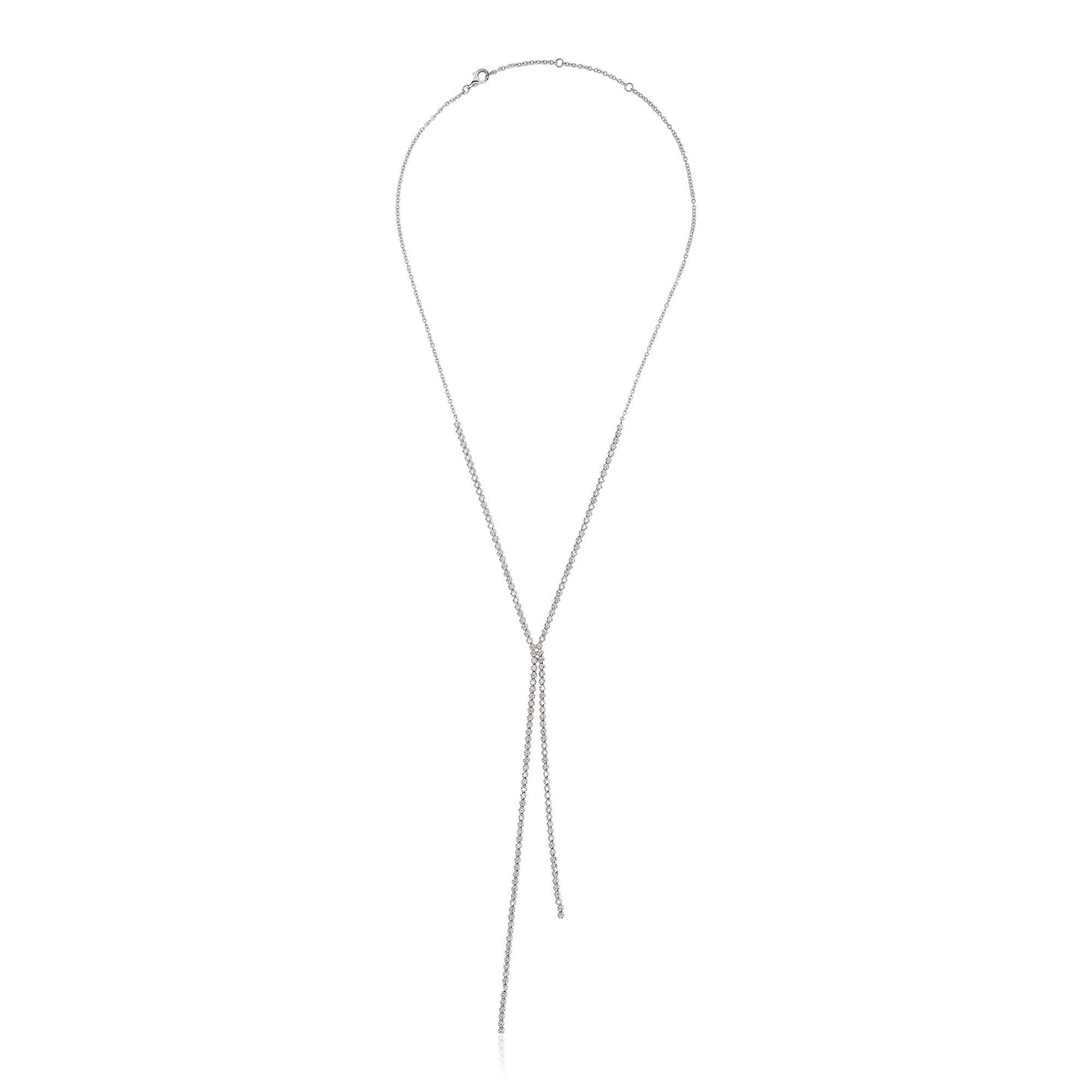Double Drop Diamond Lariat Necklace
