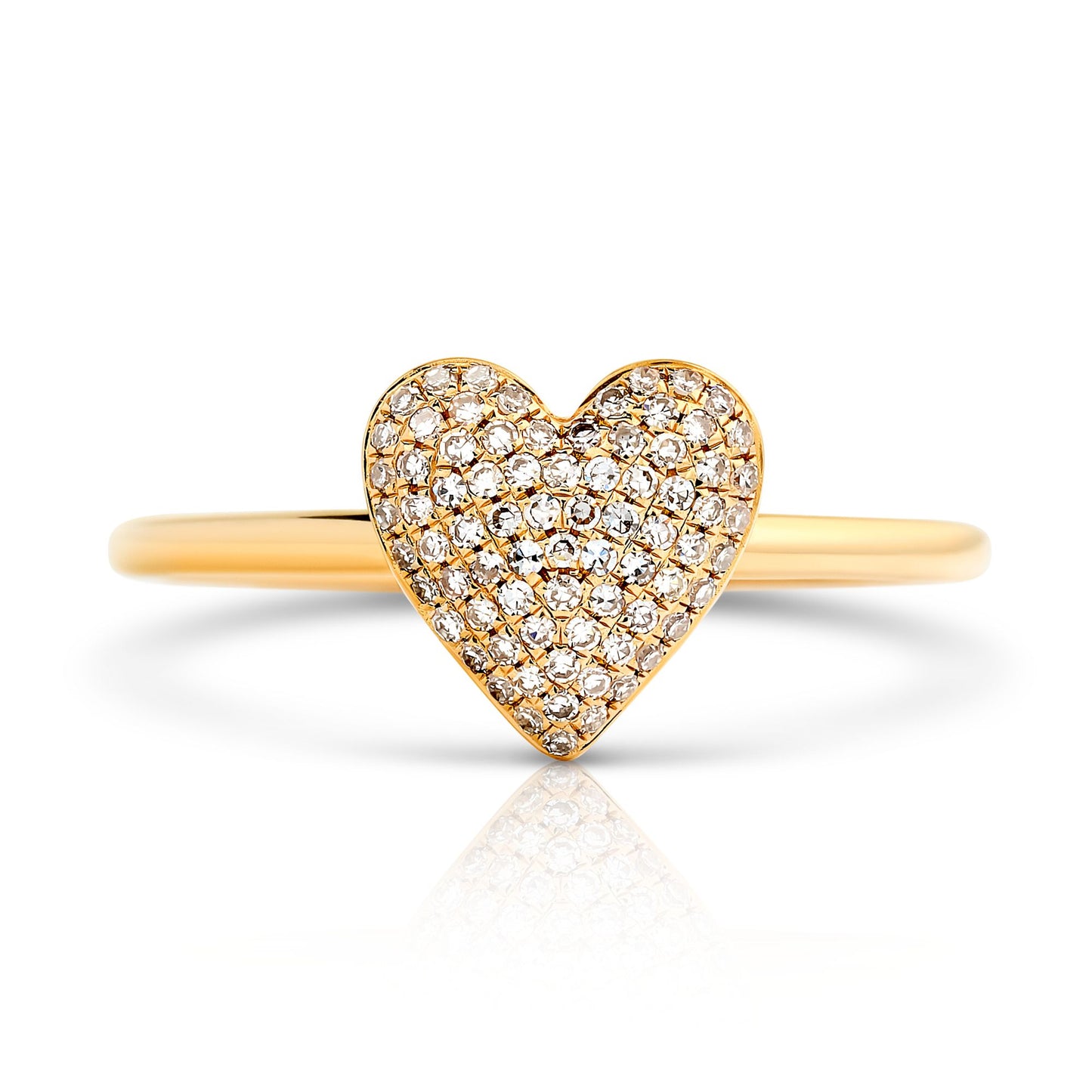 Diamond Puffy Heart Ring