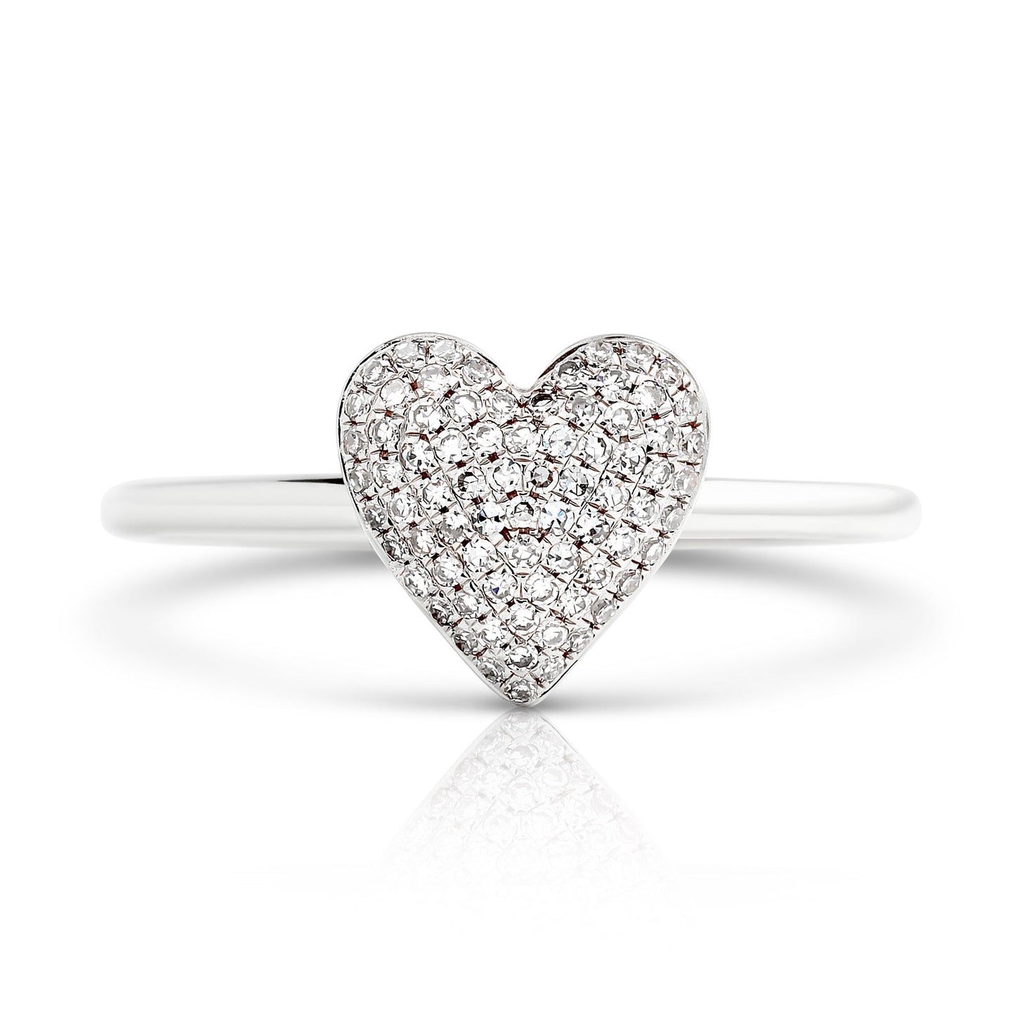 Diamond Puffy Heart Ring