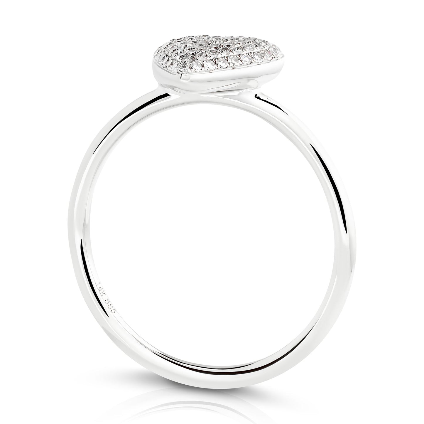 Diamond Puffy Heart Ring