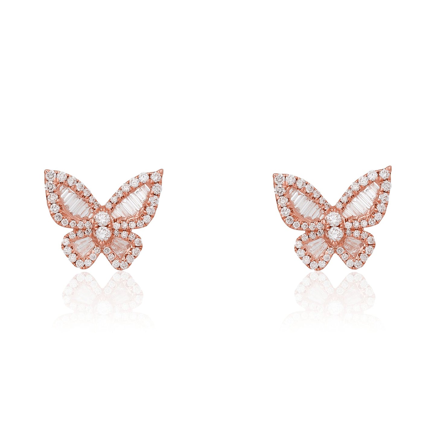 Diamond Romantic Butterfly Earrings Size 3