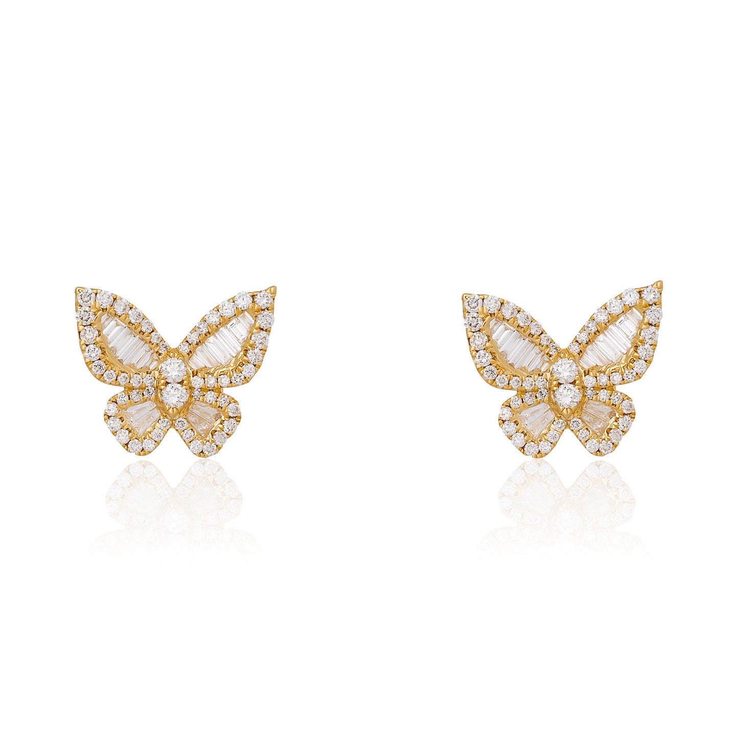 Diamond Romantic Butterfly Earrings Size 3