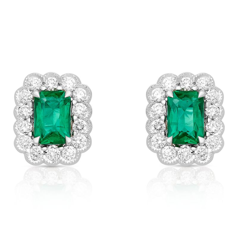 Emerald Cut Emerald Stud Earrings