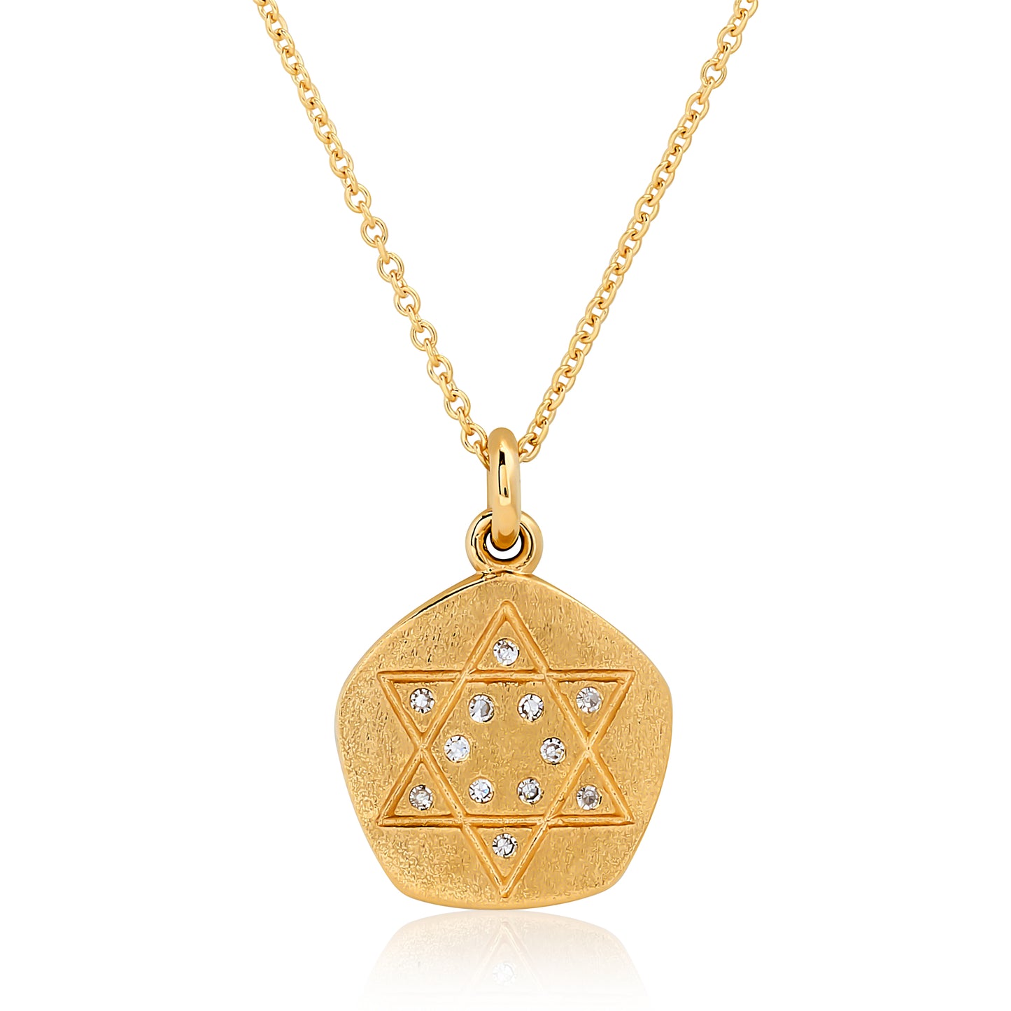 Star of David Disc Diamond Pendant