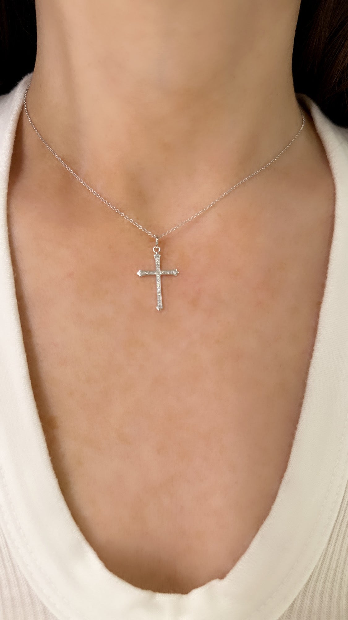 Dainty Diamond Cross Pendant
