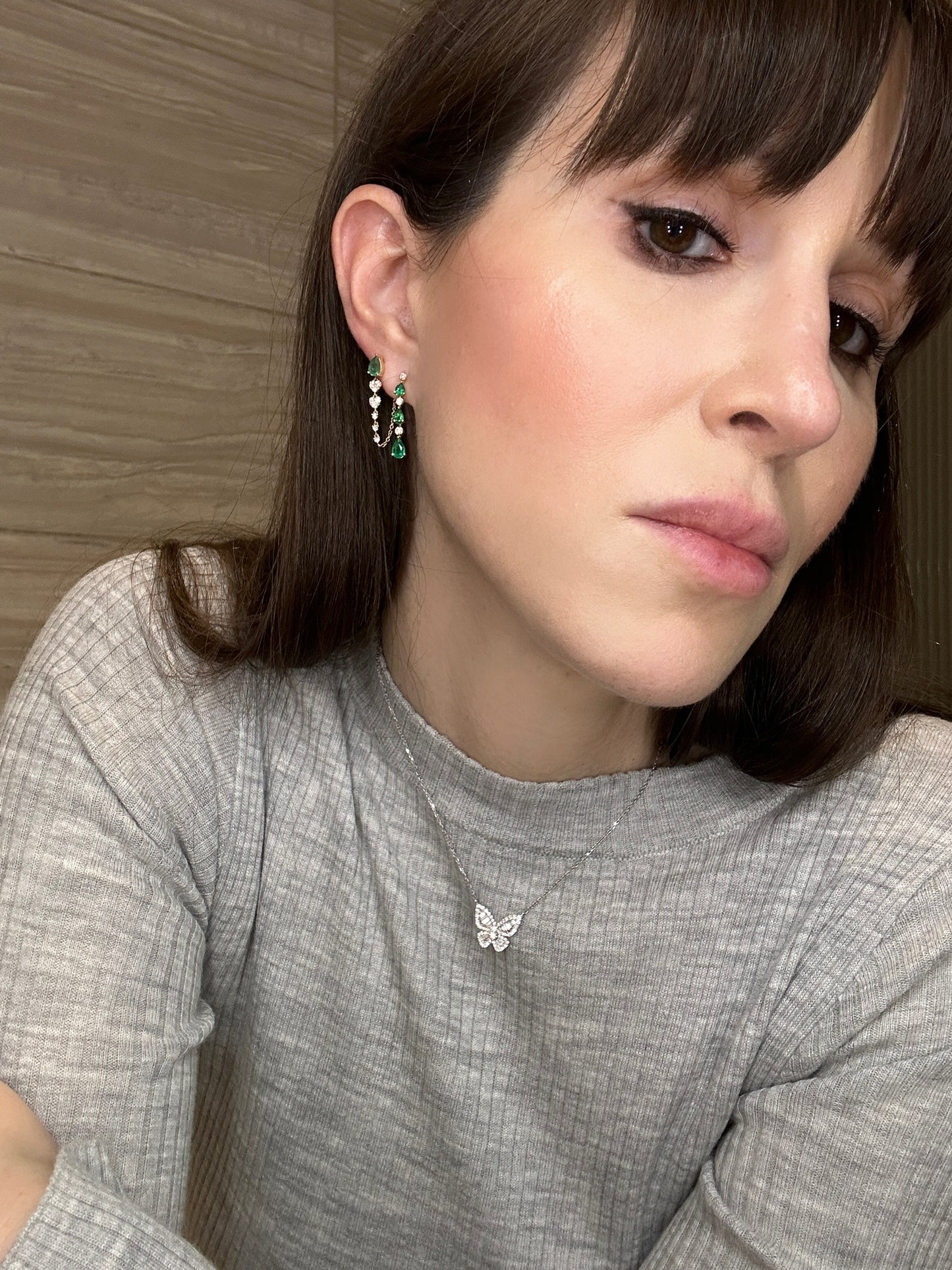 Emerald and Diamond Drop Earrings