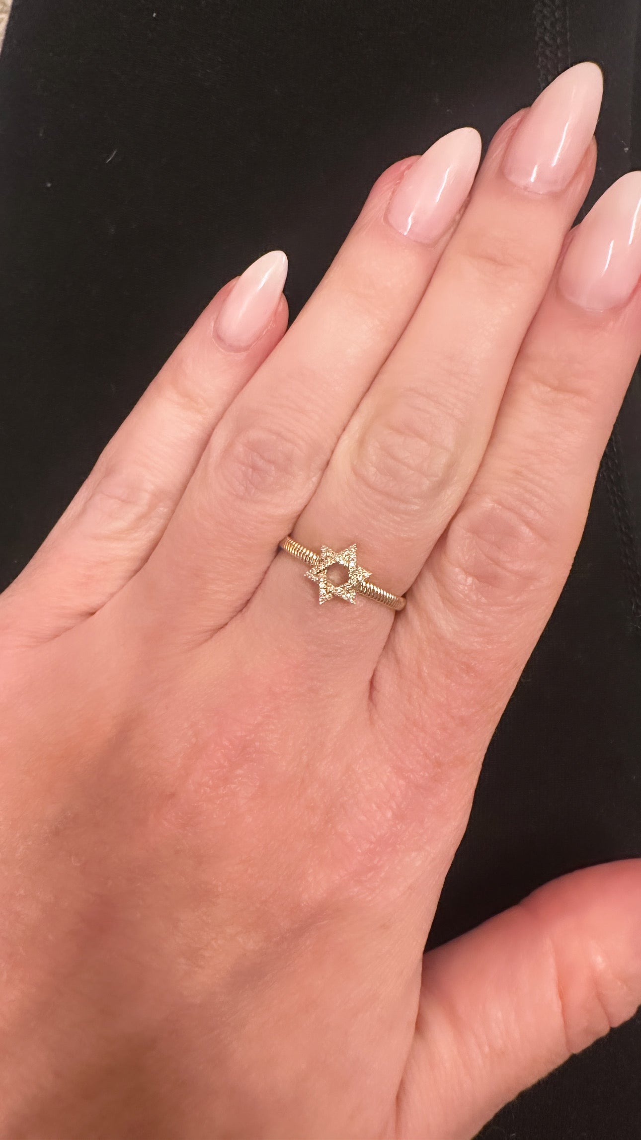 Mini Diamond Star Of David Ring