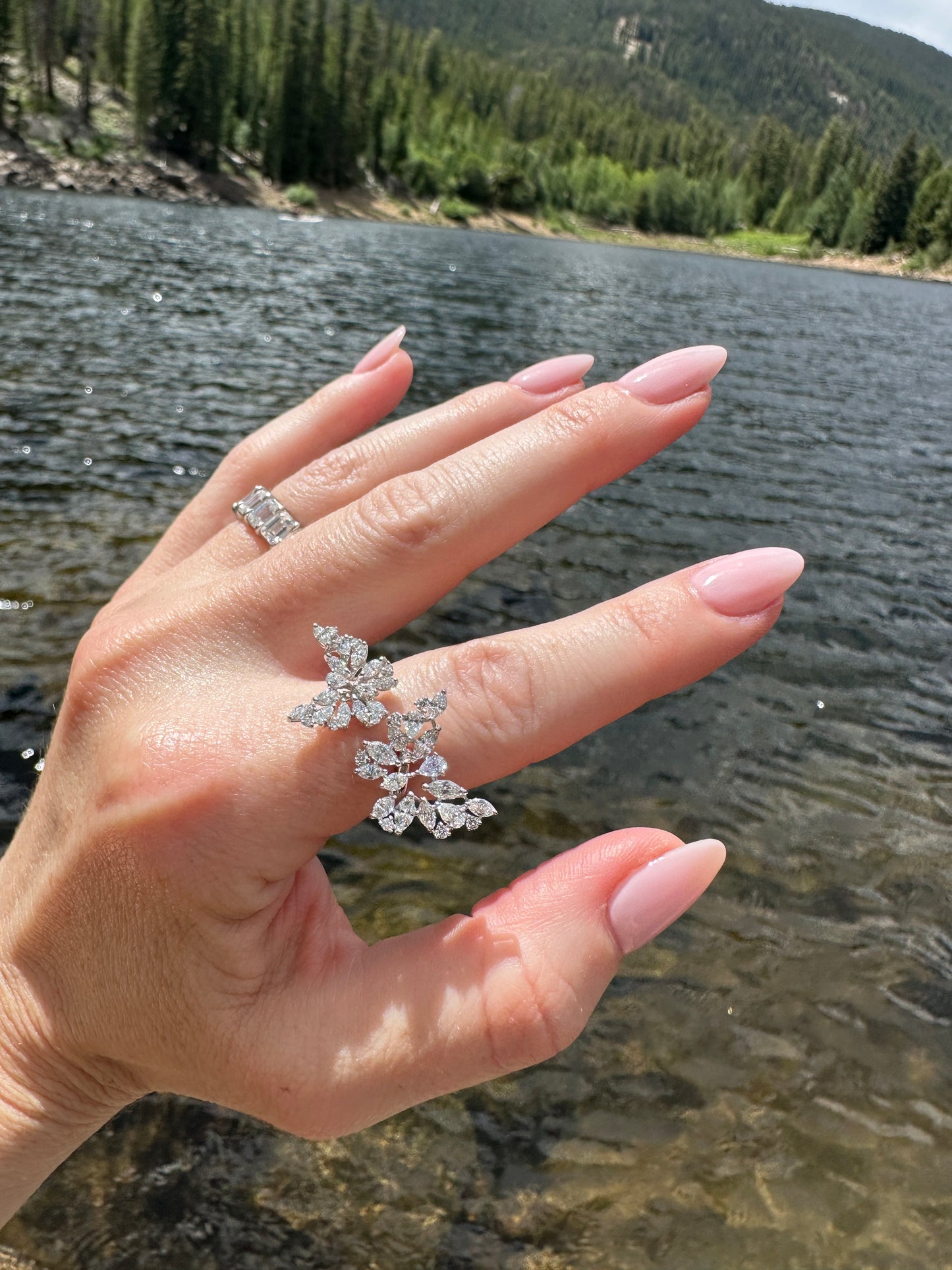 Vintage Inspired Diamond Butterfly Ring
