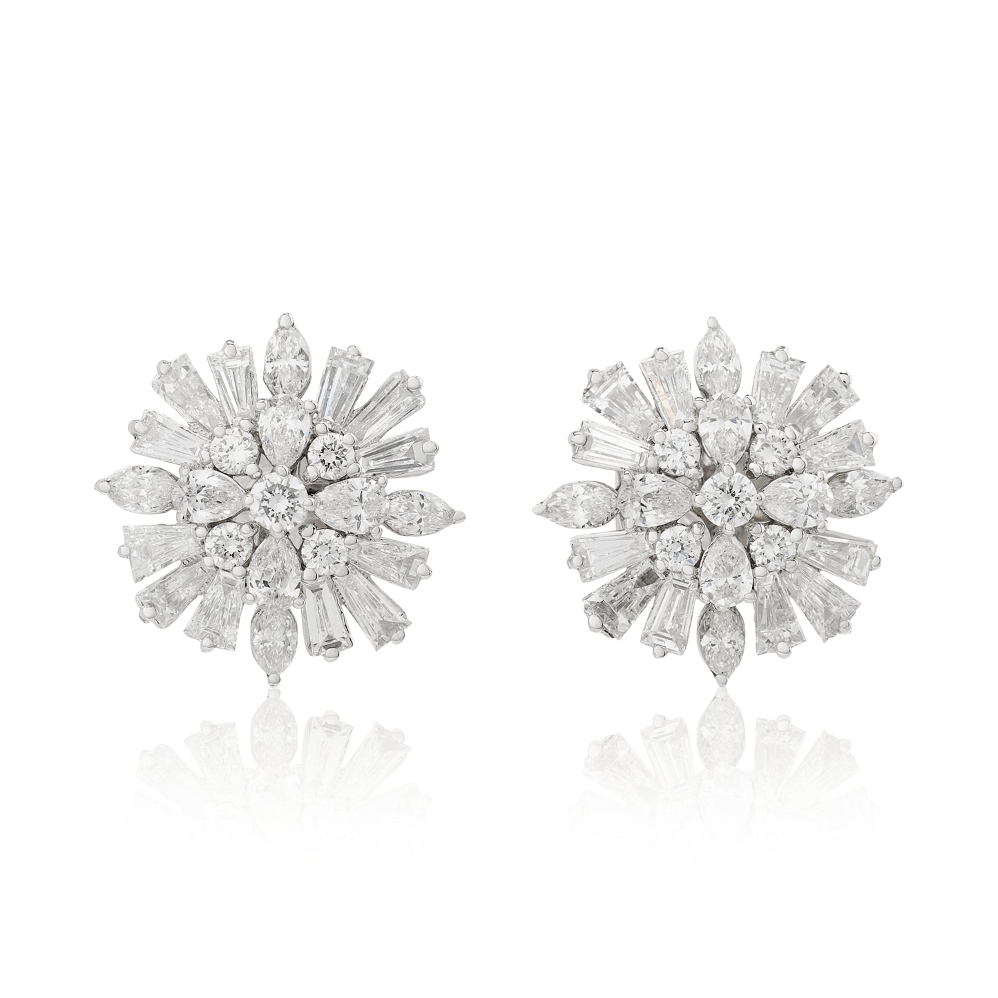 Estate Diamond Snowflake Earrings