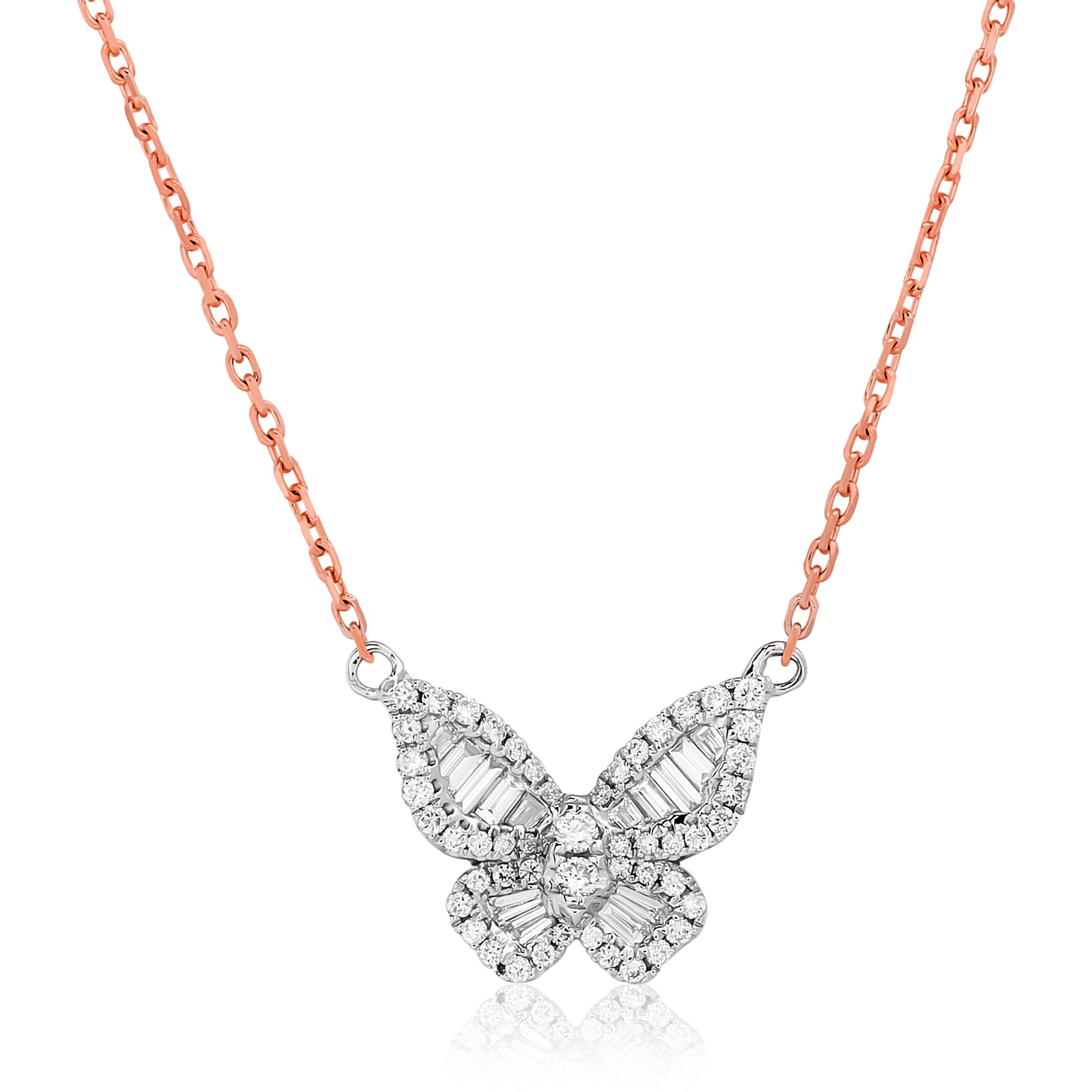 Two Tone Romantic Butterfly Pendant in Size 2