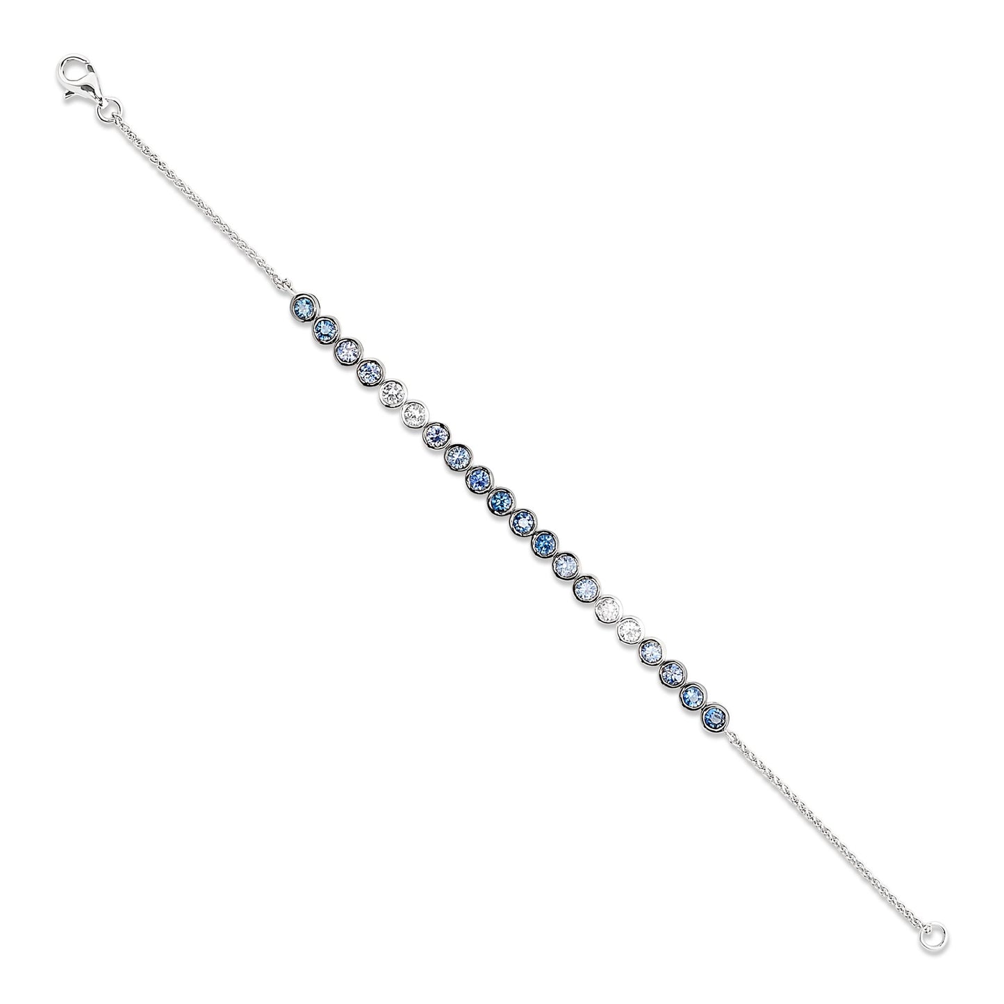 Ombre Sapphire Bezel Set Bracelet
