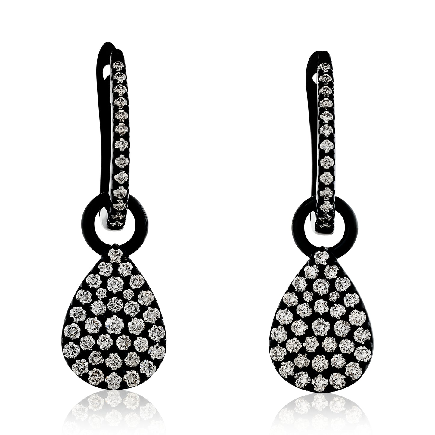 Black Gold Diamond Dangle Earrings