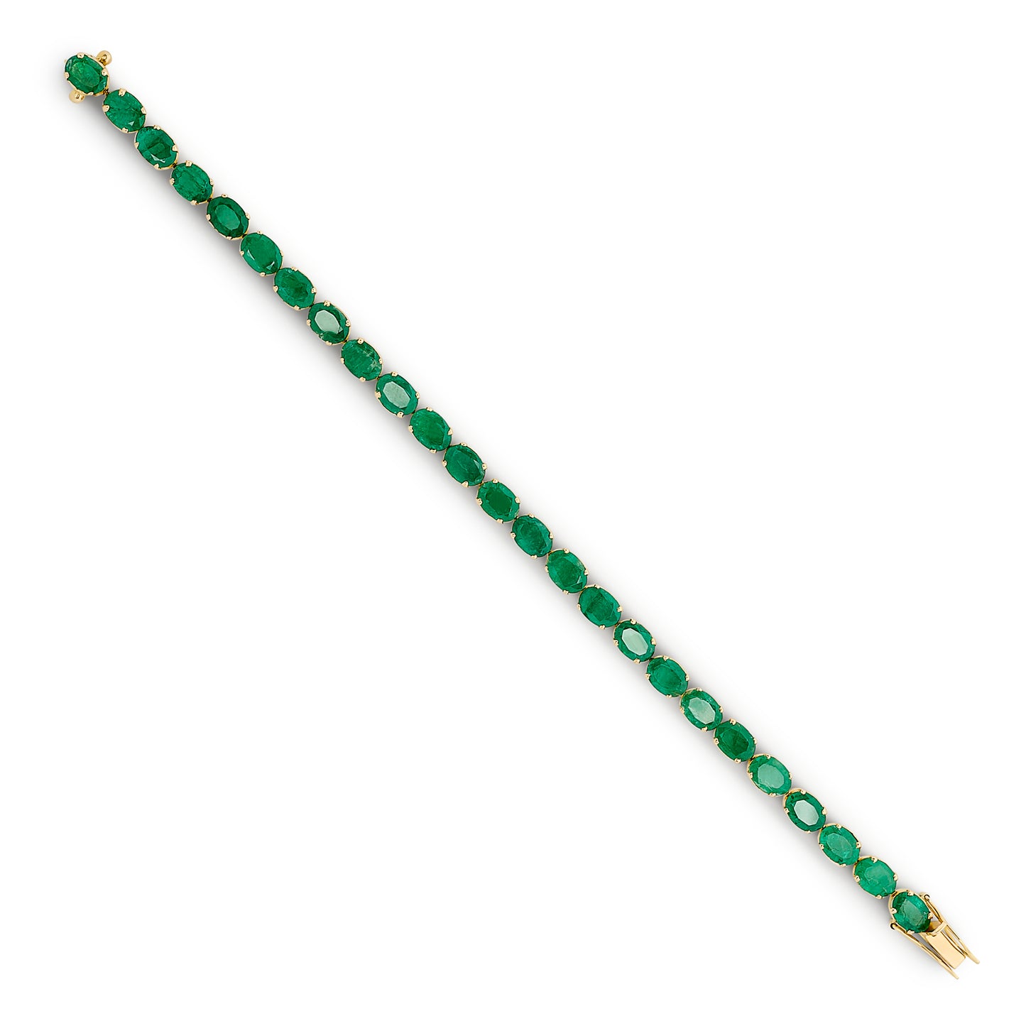 Estate Oval Green Emerald Bracelet