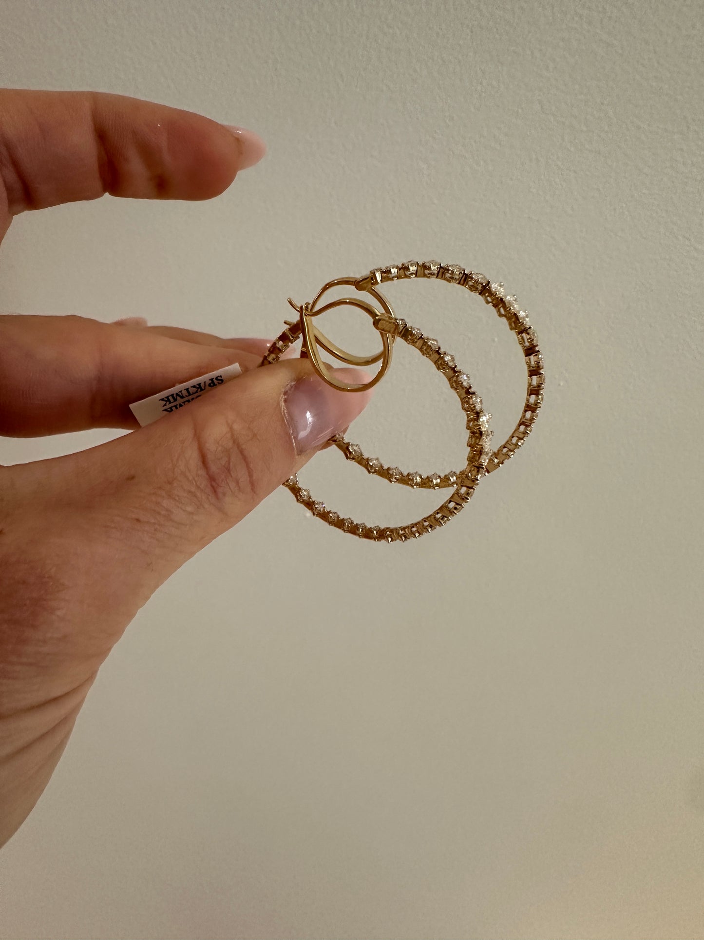 Marquise and Round Diamond Hoop Earrings
