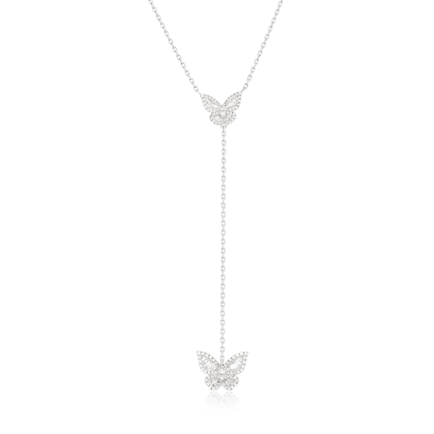 Mini Butterfly Diamond Lariat Necklace