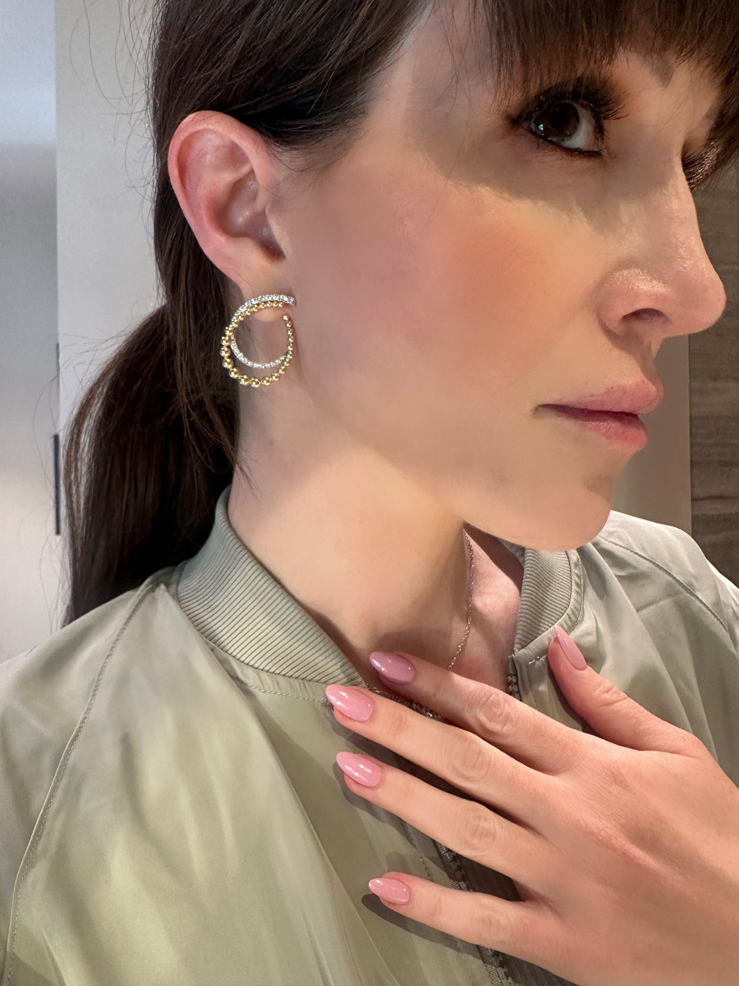 Two Tone Curve Earrings