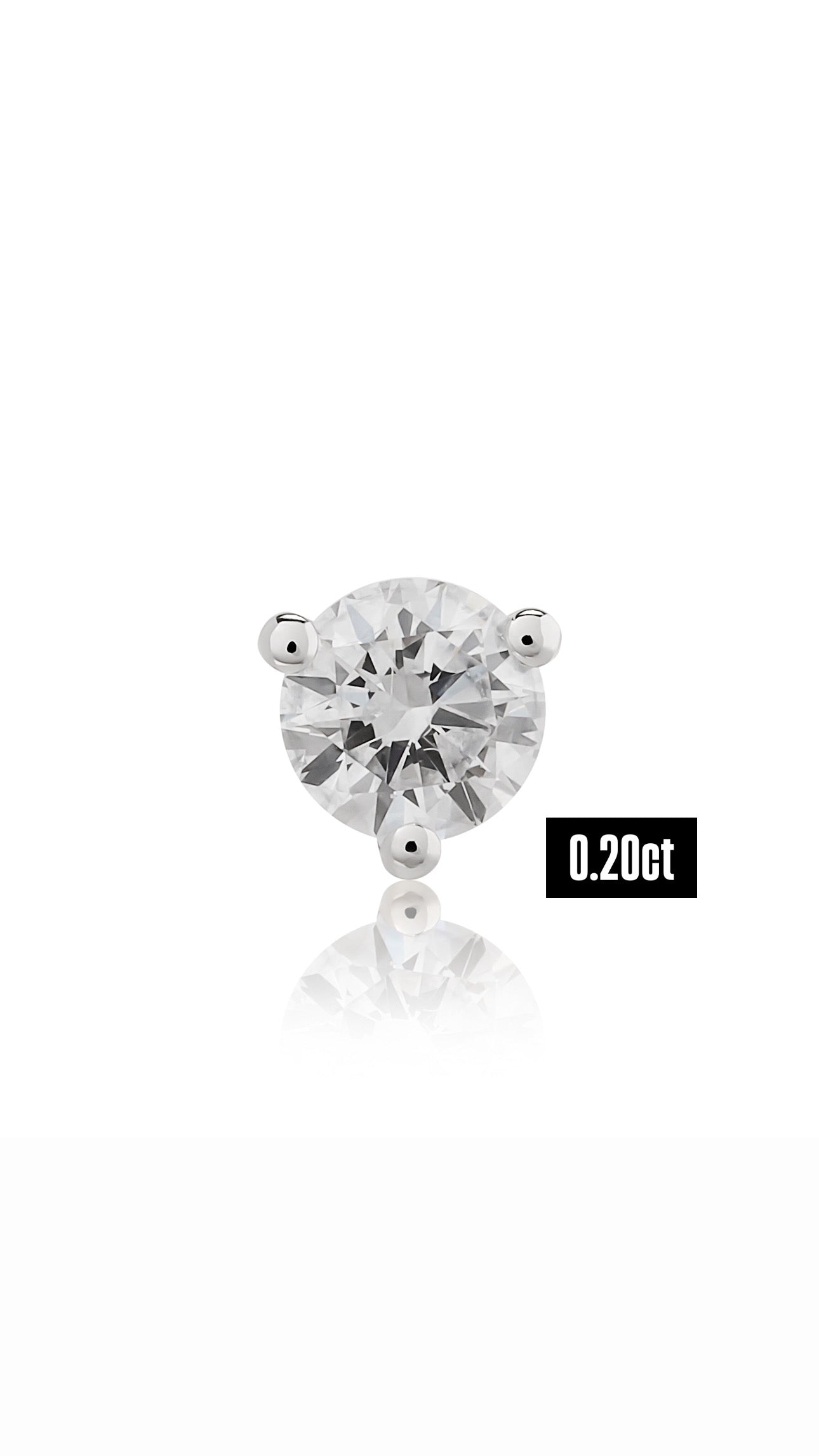 Round Shape Diamond Flat Back Stud Earring