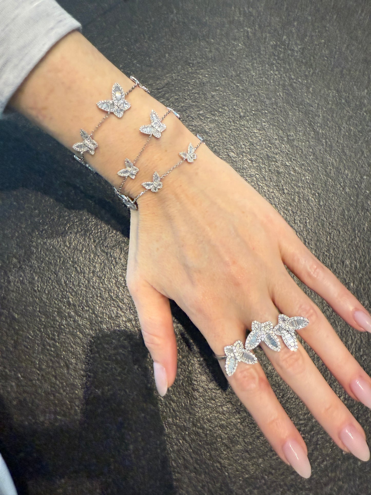 Five Romantic Butterfly Diamond Bracelet