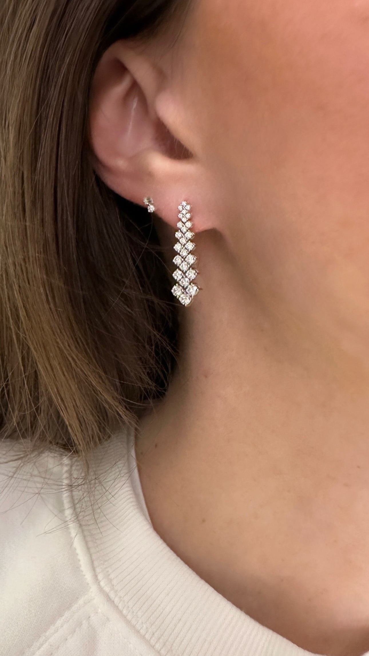 Chevron Style Diamond Earrings