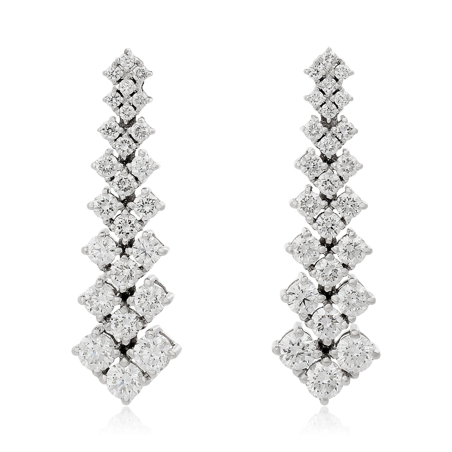 Chevron Style Diamond Earrings
