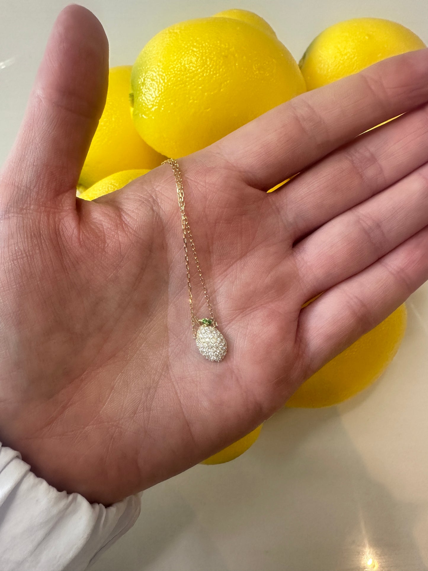 Diamond and Tsavorite Lemon Pendant