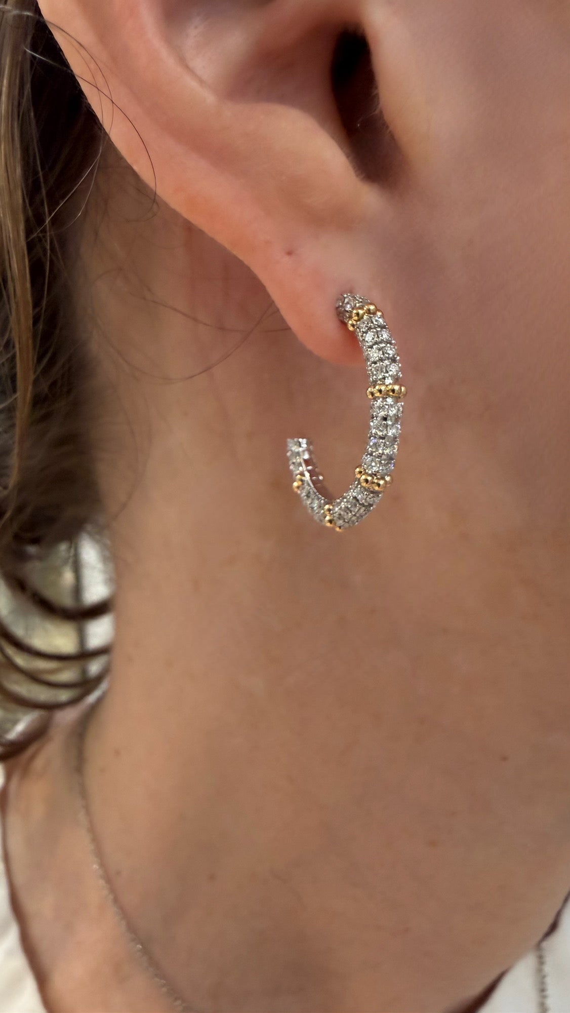 Lab Diamond "Lucent" Diamond Hoop Earrings