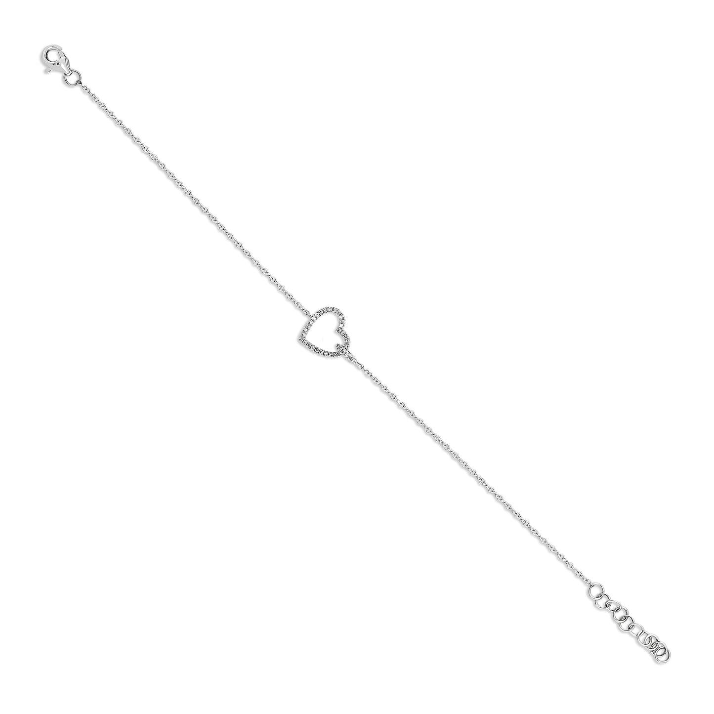 Open Heart Diamond Bracelet